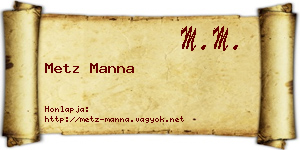 Metz Manna névjegykártya